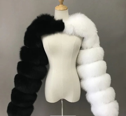 Black and White Half Fur Coat (Small)