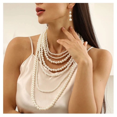 Top Tier Pearl Necklace White