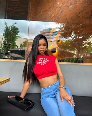 @secretary_sandy ❤️ looking good in our Red Crop Top