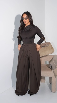 Gemma Baggy Trouser Brown