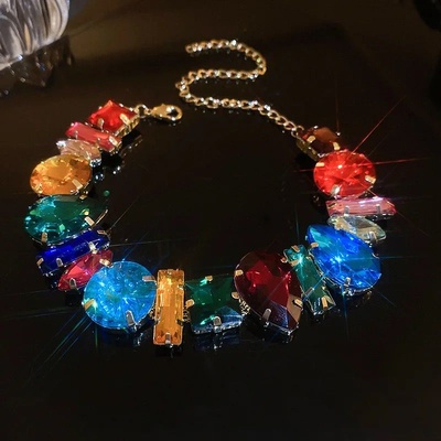 Shine Bright Luxurious Choker Necklace (Rainbow)