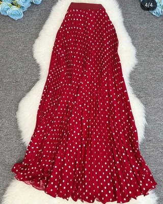 Chiffon Skirt Free Size (Red)